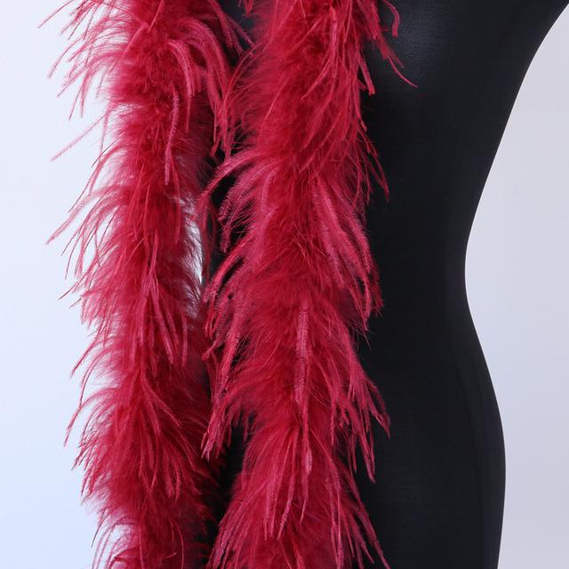 50G 2M Natural Pink Dyed Ostrich Feathers Boa Plumas for Shawl Scarf Ribbon Wedding Party Stage Sewing Dress Decoration Crafts