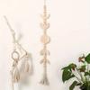 1PC Wood Star Moon Phase Wall Hanging Garland Boho Beaded Moon Garland with Tassel Home Wall Decor