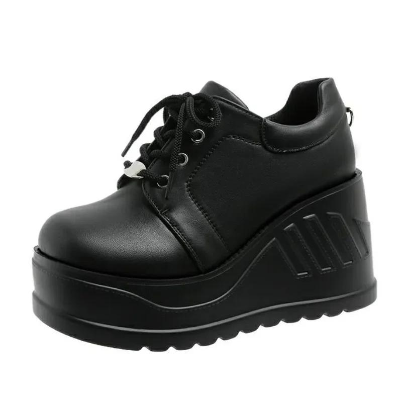 

10CM Big Size 42 Black Design Female Goth Platform Fashion Cosplay Wedges High Heels Women s Pumps Street Sneaker Shoes Woman 35