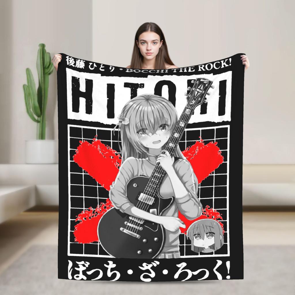 IKUYO KITA Bocchi The Rock Blanket Fleece Summer Multi-function Super Warm Throw Blankets for Home Couch Bedspread