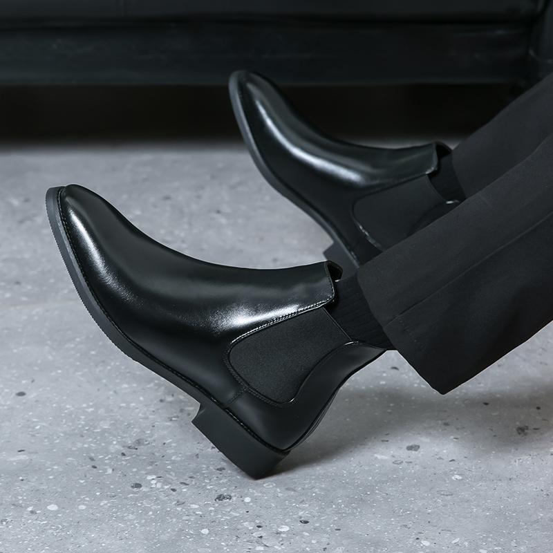 2026Fashion Shoes British Style Outdoor Shoes Men's Pointed Toe Boots High - Top Leather Casual Business Formal Office Footwear