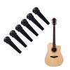 6 Stück Ebenholz Holz Gitarrenbrückenstift Saitenstift Ersatz Geschlitzter Brückenstift