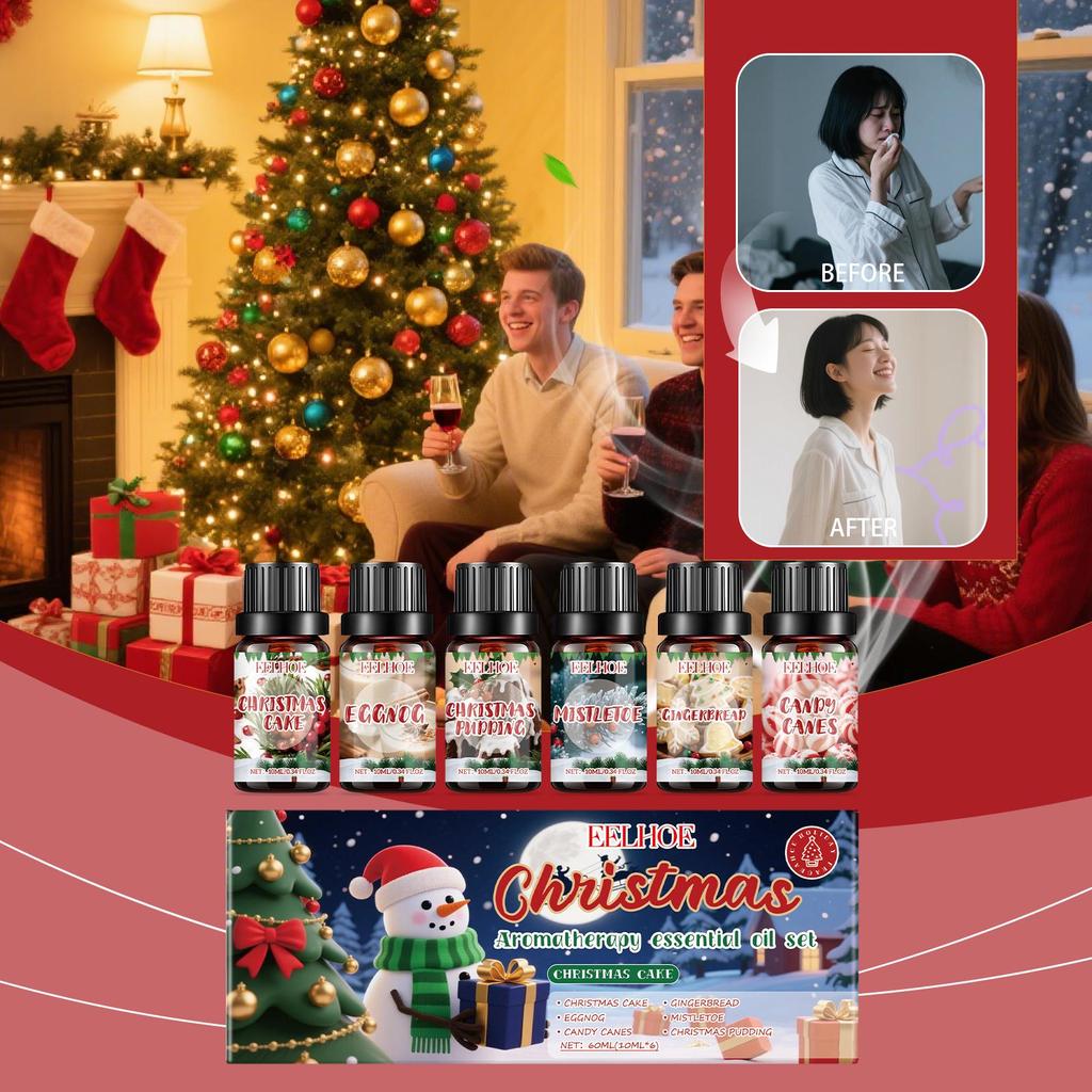 EELHOE Christmas Essential Oil Gift Set Long Lasting Home Fragrance Relaxing Aromatherapy Oil Set