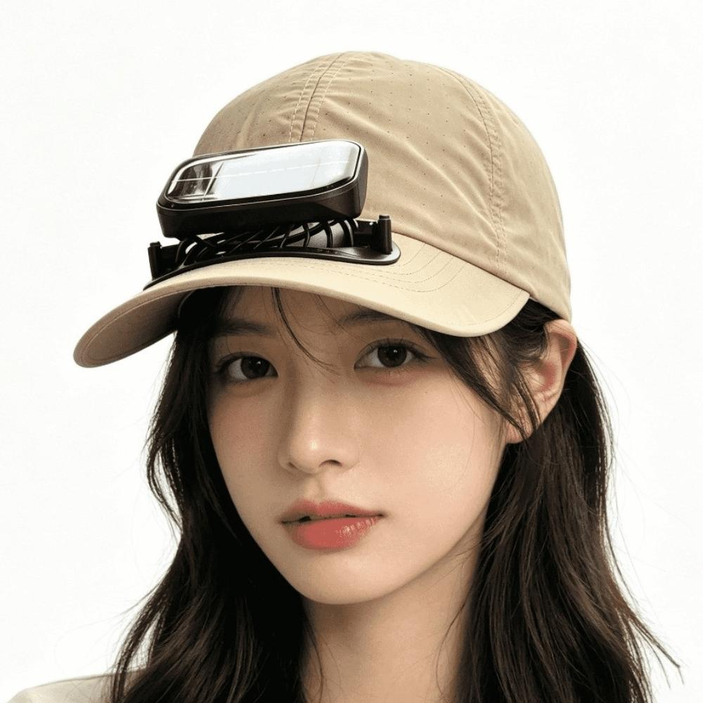 Solid Color Rechargeable Fan Hat Portable Cooling Fan Peaked Cap for 3.7V/300mAh Women / Men