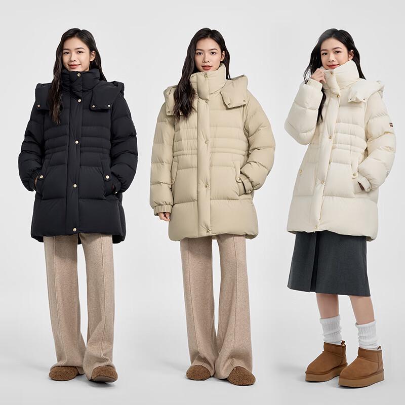 Qianrengang Women's Hooded Goose Down Puffer Jacket