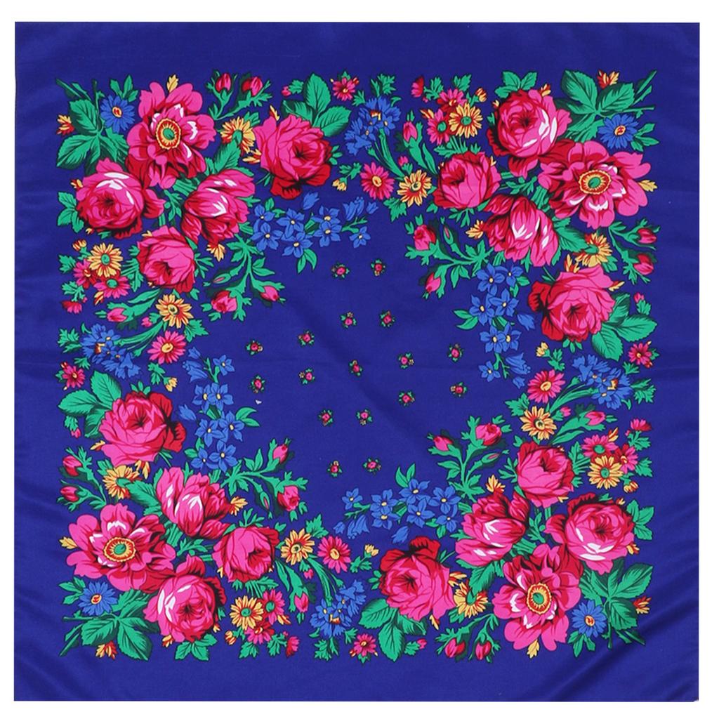 Luxury Hijab Hair Bands Square Cotton Scarf For Women Neckerchief Female Rose Pattern Shawl Headband Fashion Wraps Bandana