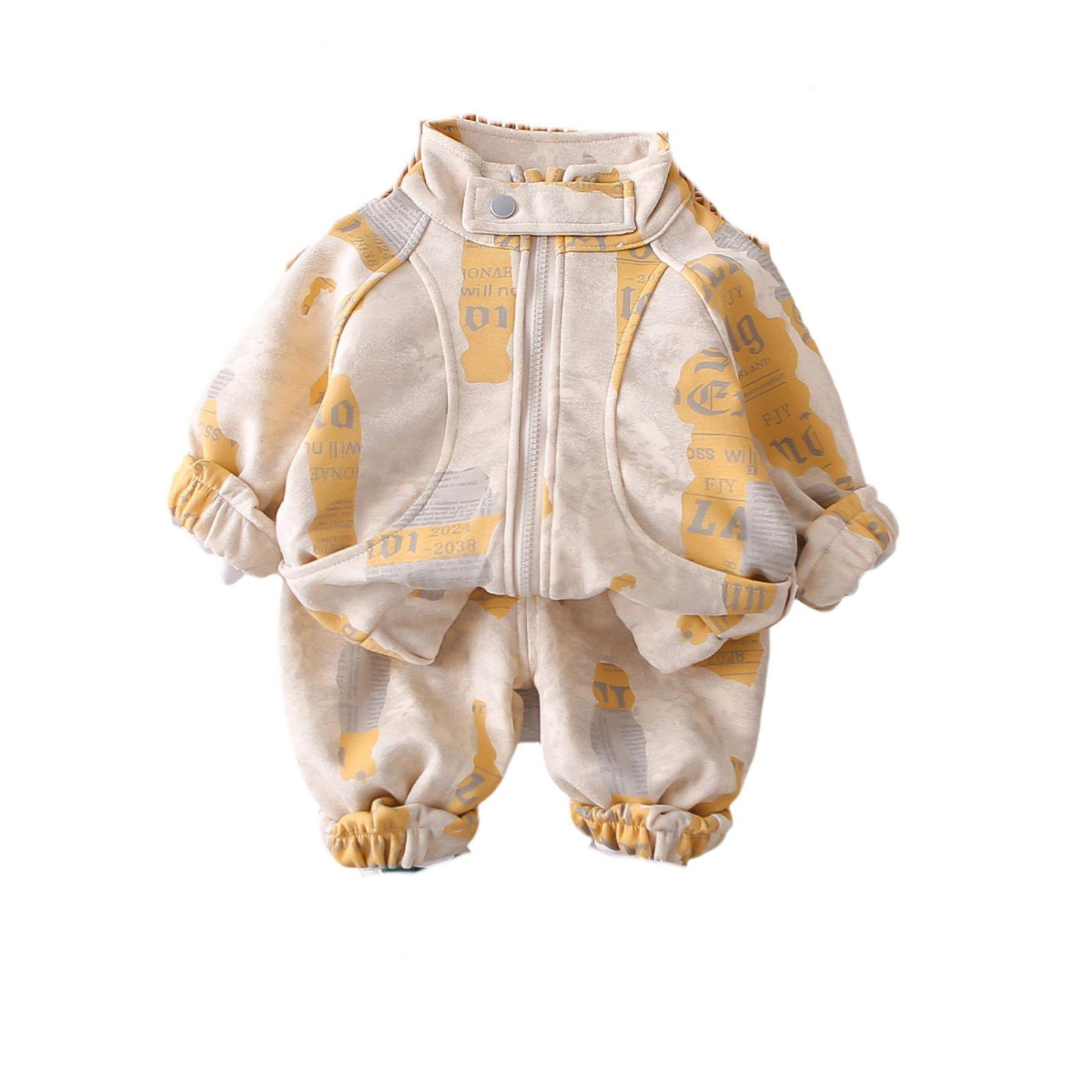 

Детский повседневный комплект с длинным рукавом, удобные наряды для повседневной носки 80 жёлтый