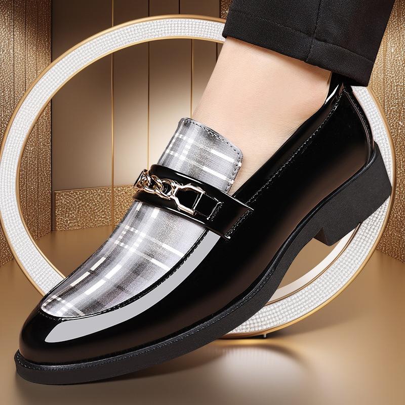 

Мужская обувь британского большого размера из лакированной кожи, глянцевая повседневная кожаная обувь, корейская версия, с острым носком, универсальная деловая обувь 38