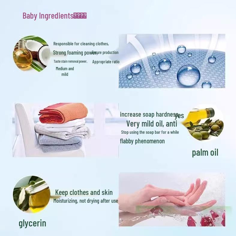 Baking Soda Laundry Whitening Soap for Clothes and Underwear - Sterilizing and Transparent Formula