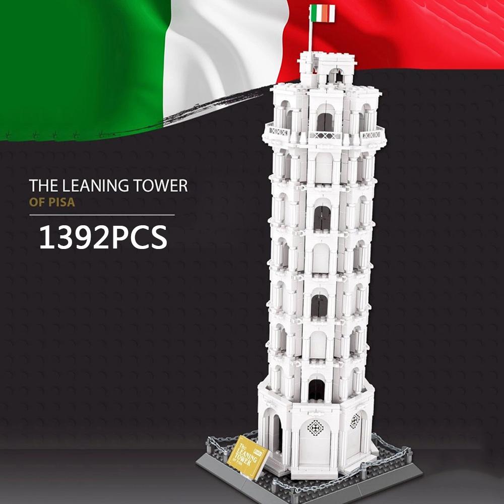 World Famous Historical Culture Architecture Creative Construction Block Leaning Tower Of Pisa Italy Model Construction Brick Toys