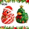 Christmas Themed Craft Decorations Duck Figurine, Resin Sculpture for Holiday Home Decor, Cute Party Table Centerpieces Desktop Ornaments with Festive