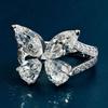 Hot selling and trendy exquisite women's micro inlaid zircon butterfly ring