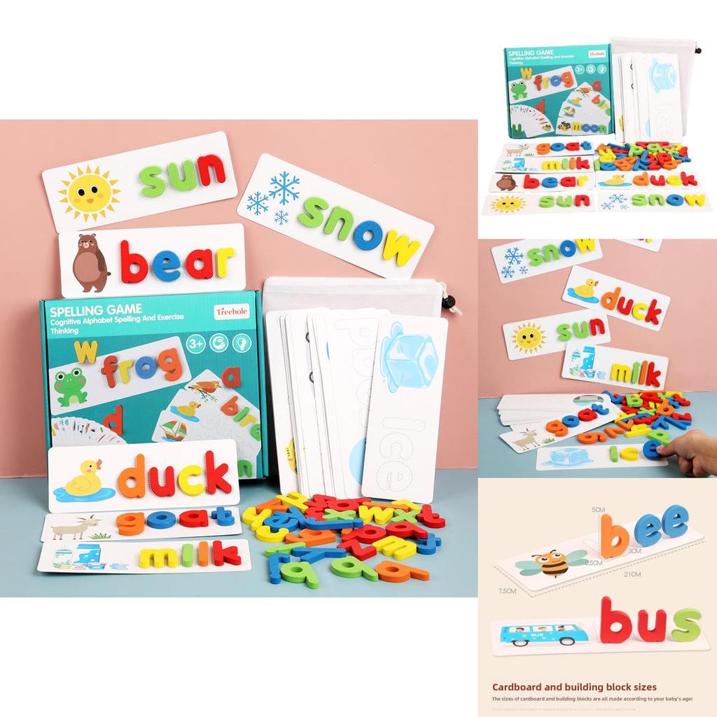 Wooden Alphabet Puzzle For Kids Educational Toy With Word Building For Preschool Learning