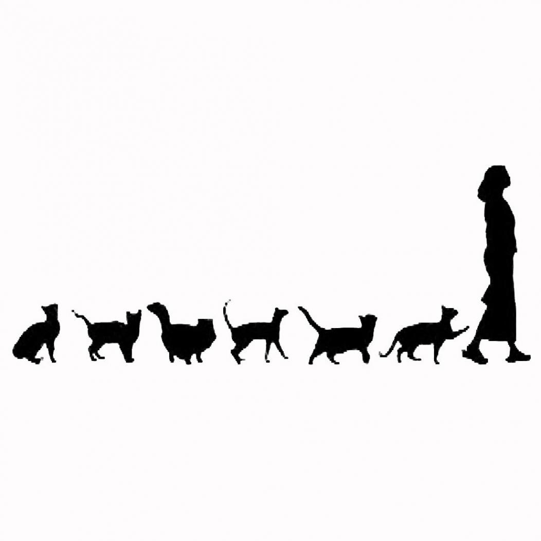 

Yousheng милые кошки следуют леди автомобиль-Стайлинг кузов автомобиля светоотражающие наклейки наклейка чёрный