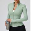 Summer Women's Sun Protection Jacket with Stand-up Collar Waist-Cinching Slim-Fit Long Sleeve Cardigan Yoga Top