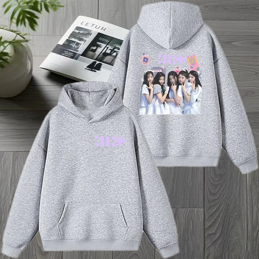 2026 Korea ILLIT Kpop Band New Album Double Sided Graphics Hoodies Unisex Trend Y2k Pullover Men Women Fleece Casual Sweatshirt High Quality Tops