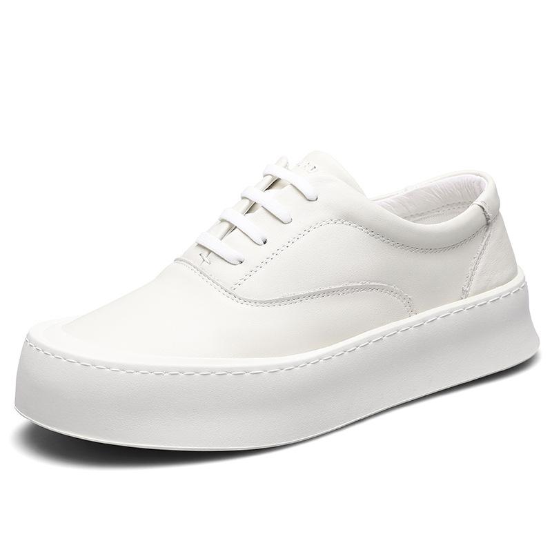 2025 direct supply men's shoes platform white shoes fashion winter versatile board shoes leather lace-up casual shoes