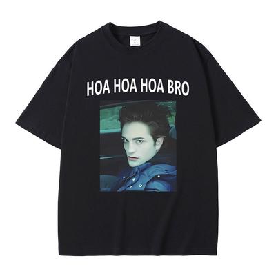 Serie de Películas Crepúsculo Edward Cullen Hoa Hoa Hoa Camiseta Robert Pattinson Camisetas Meme Divertidas Camiseta Casual Oversize para Hombre