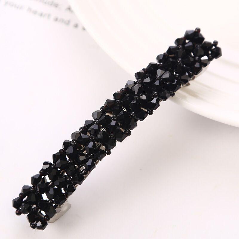 Light luxury crystal hairpin, high-end headgear, flash diamond edge clip, handmade jewelry, hair accessories.