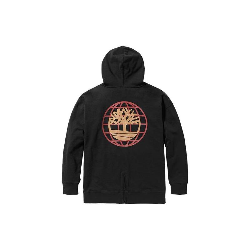 Timberland Felpa con Cappuccio con Logo Albero Stampato Felpa Unisex Nera A6UM2-001