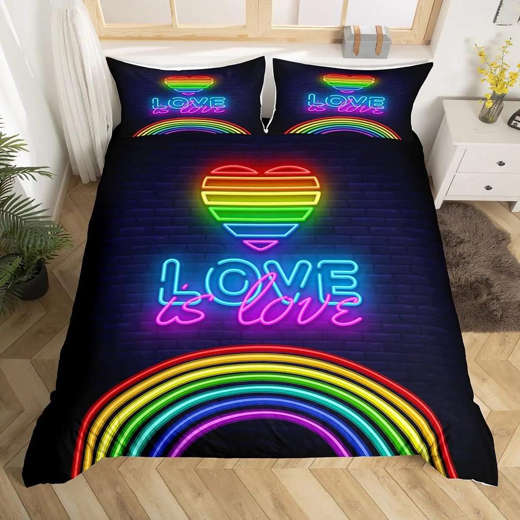 Sada povlaků na peřinu Love QueenSrdcovitý set povlečení Povlak na přikrývku Love HeartPro Dívky a Chlapce Bílý a Černý Povlak na přikrývku Plná velikost