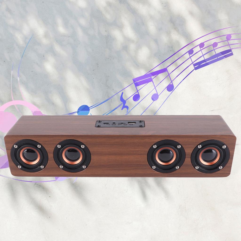 W8C High Quality Solid Wooden Strip Bluetooth Speaker with LED Clock Display FM Functions