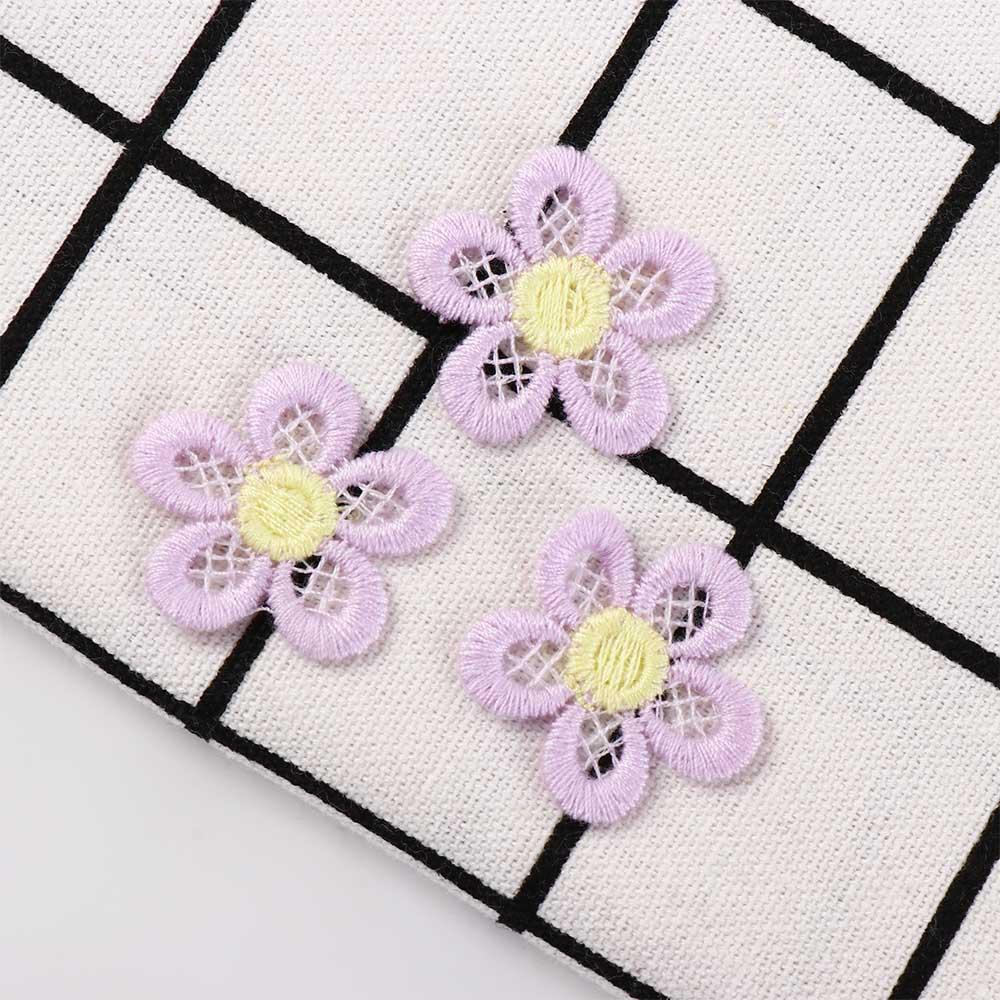 Supplies for Girls Embroidered DIY Crafts Headwear Accessories Knitting Material Flower Patches