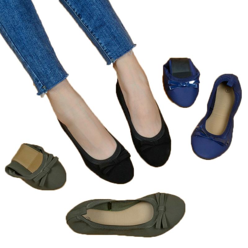 Niuba Egg Roll Shoes 2025 Spring and Autumn Shallow Mouth Ballet Single Shoes Women's Bow Round Head Curved Shoes