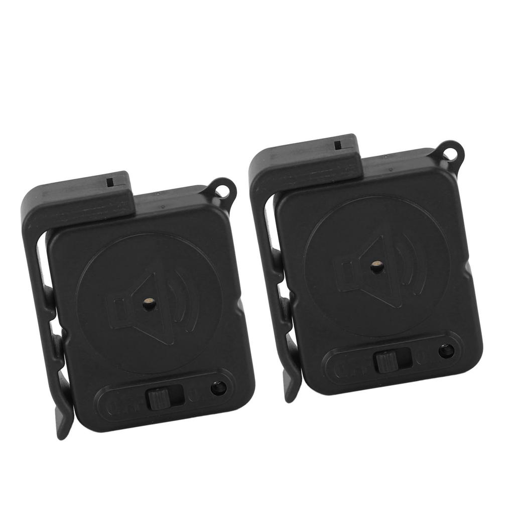 2pcs Door Handle Alarm Anti Theft Vibration Triggered Portable Door Window Alarm for Travel Car Hotel Black