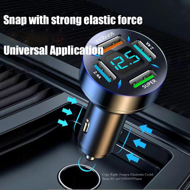 150w Portable Car Charger Fast Charging Adapter 4 Port For Iphone 14 13 Pro Max 12 11 Min Samsung Oneplus Oppo Xiaomi Huawei