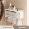Transparent Wall-Mounted Bathroom Tissue Dispenser with Storage Shelf