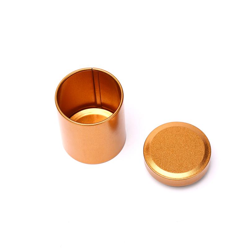1 st 60 ml Mini Bärbar Rese Te Lufttät Liten Läckagesäker Behållare Stash Burk Metall Aluminiumburkar 65*45 mm 3 Färg Godis Förvaringslåda