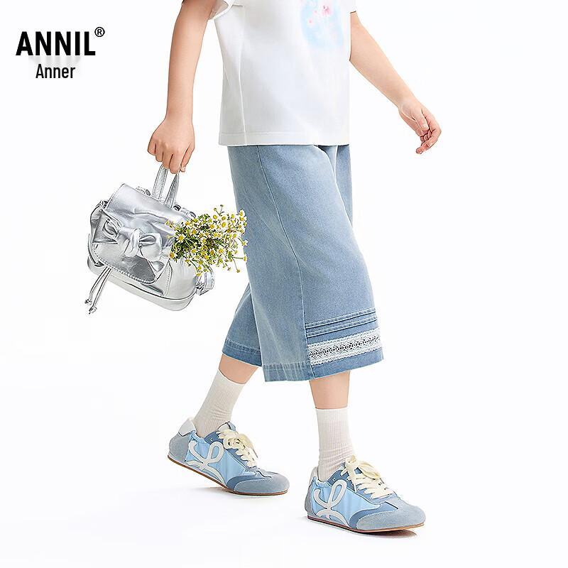 Annil Girls  2026 Summer Denim Capri Pants 110