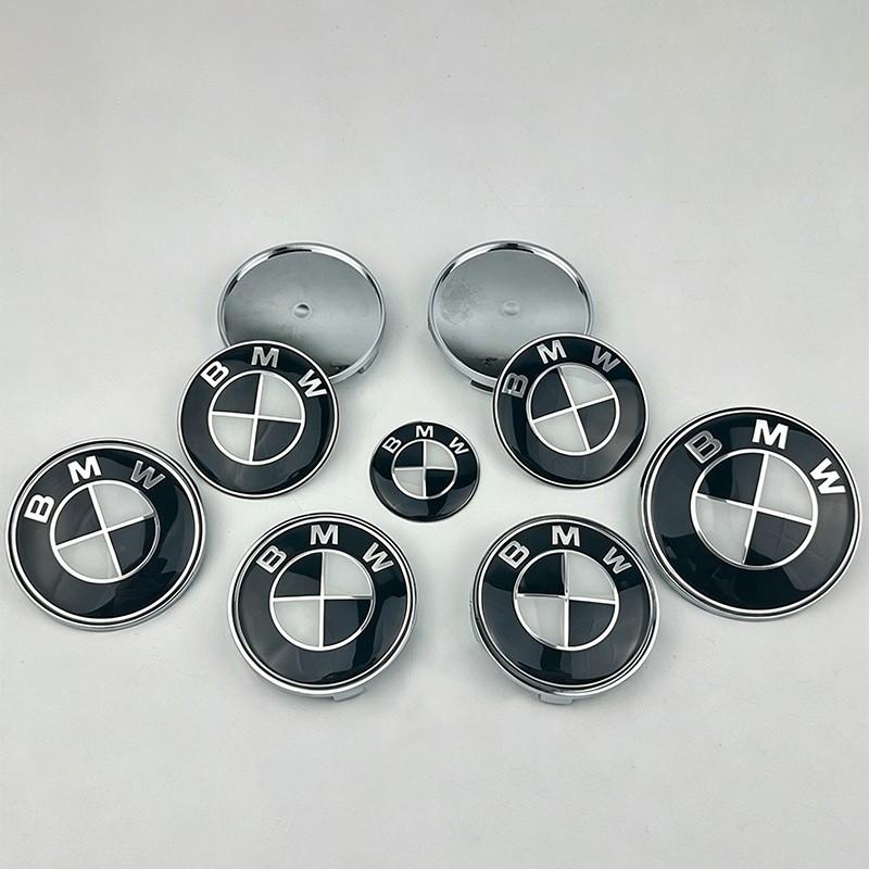 DECW8 7pcs Front Hood Emblem Car 50th Anniversary Logo 82mm+Rear Badge 74mm+Wheel Hub Cap 68mm Decoration Cover Styling for BMW