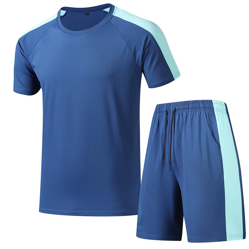 Short-sleeved Shorts Sports Short Suit Men's Outdoor Breathable Quick-drying Sports Suit Sports Suit Short-sleeved Shorts Suit