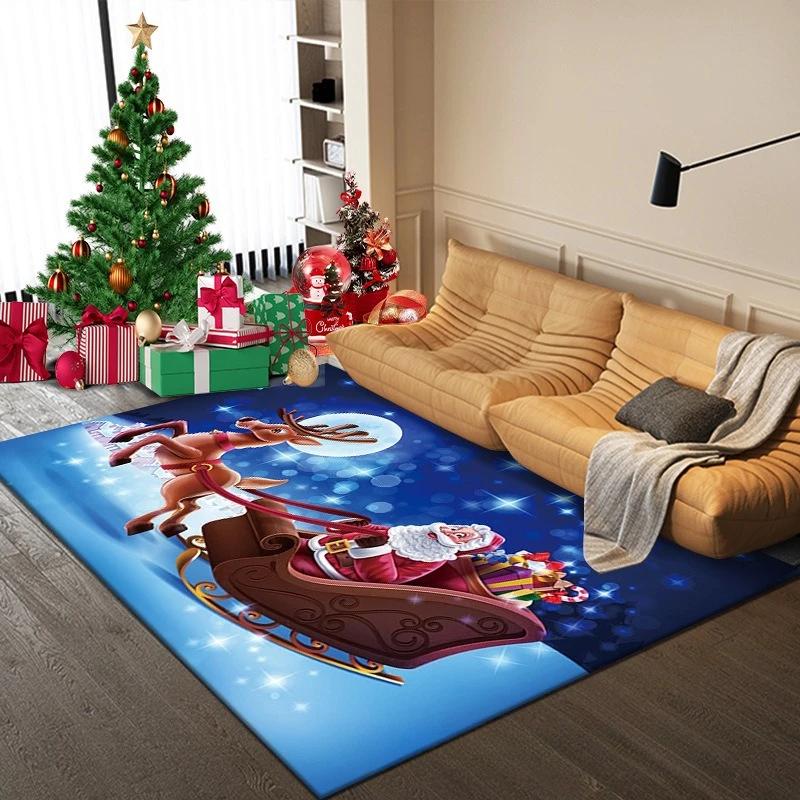 Christmas Children Room Carpet Living Room Decoration Sofa Area Rugs Creative Kid Bedroom Cloakroom Non-slip Floor Mats Washable