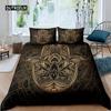 Indian Hand Hamsa Duvet Cover Polyester Galaxy Bedding Set Boho Chic Style Comforter Cover for Teen Adult Double Queen King Size