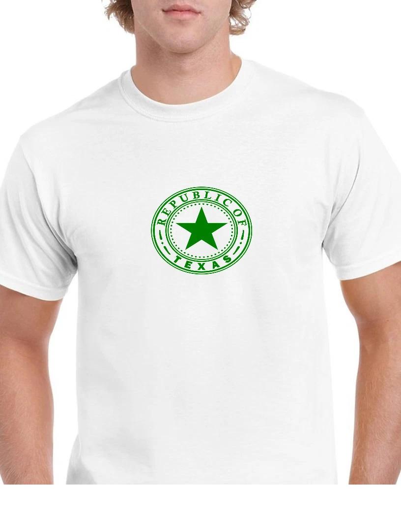 Green Seal Republic of Texas White Cotton T-Shirt Lone Star State Shirt S-5XL 4XL