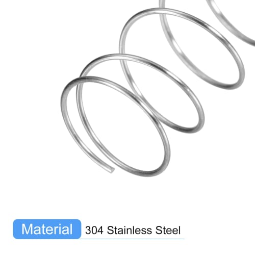 uxcell Compression Springs, 304 Stainless Steel, 8mm OD, 0.5mm Wire Diameter, 15mm Total Height, Silver Tone, Pack of 5