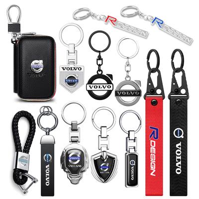 Auto Metall Leder Abzeichen Schlüsselanhänger Schlüsseletui Geflochtenes Seil Schlüsselanhänger Für S40 S80L S60 XC40 XC60 XC90 V40 V60 V90 V70 C30 C40