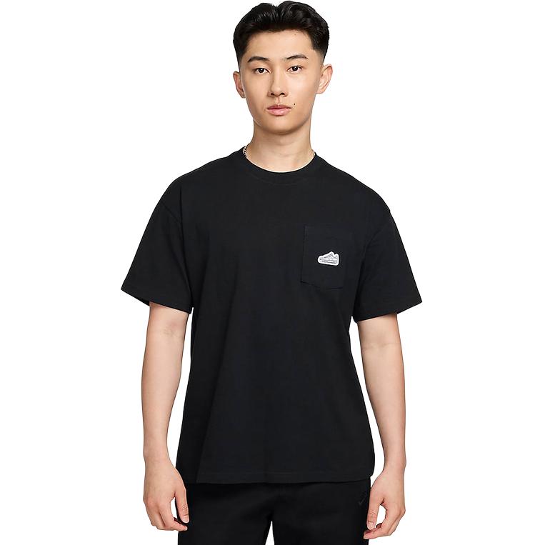 Nike T Shirts Men's Black Crew Neck Moderate Straight Fit FZ5414-010-