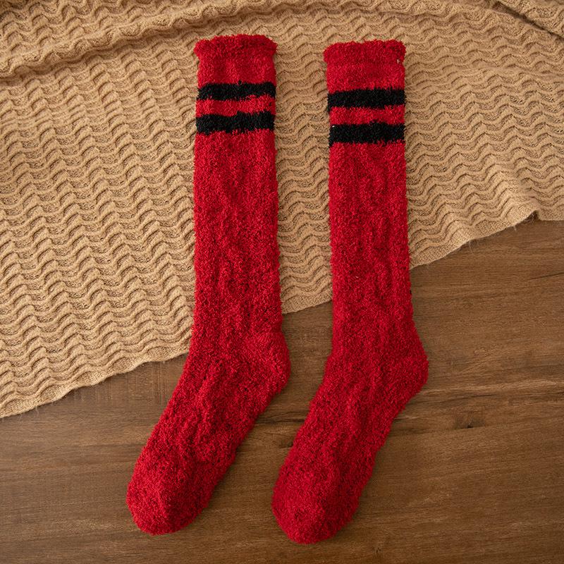 Women's Winter Thick Coral Fleece Calf Socks - Warm Velvet High Tube Floor Sleeping Socks