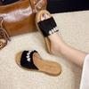 High-value Lightweight Flat-bottomed One-word Slippers 2025 New Korean Version of Foreign Style Versatile with Skirt Cool Slippers Women's Summer
