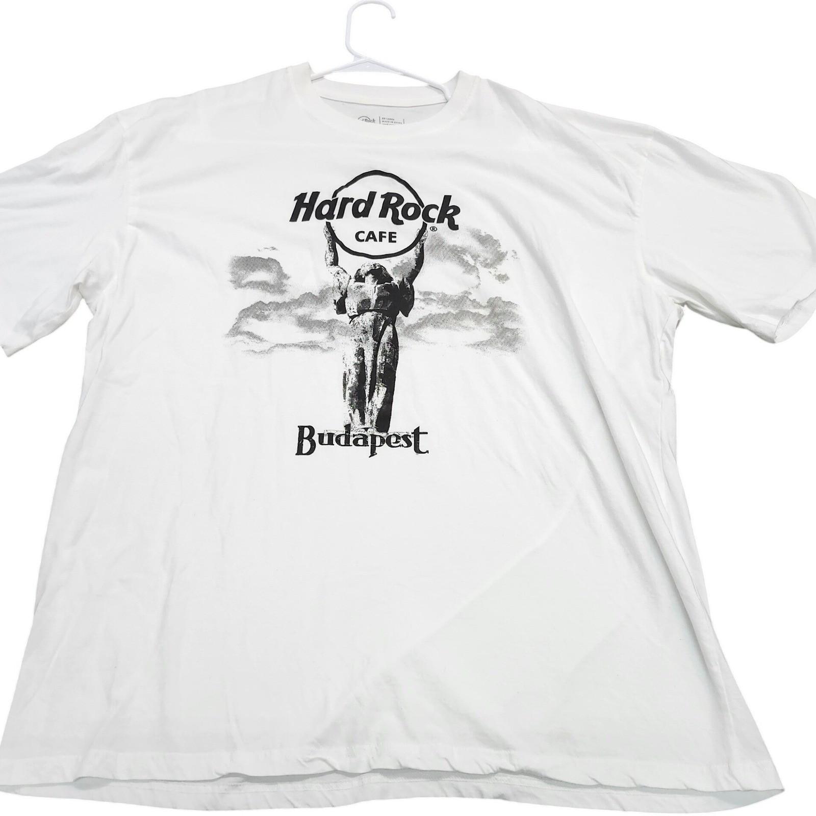 Hard Rock Cafe Budapest White Graphic XXL Mens Liberty Statue Cotton Unisex T-Shirt M