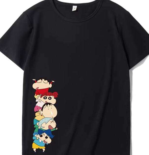 Crayon Shin-chan Harajuku Mens Womens Oversized Y2k Short Sleeve Streetwear Casual Cotton High Quality Female Male Clothing Tee