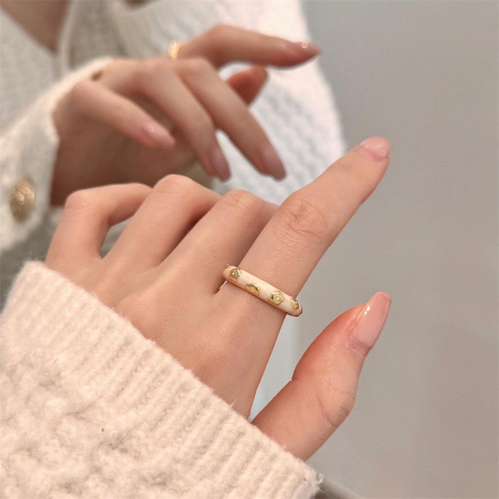 Color Enamel Fritillary Butterfly Ring Women's Open Index Finger Ring New Products