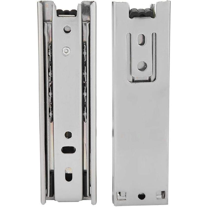 2pcs 5in Metal Drawer Slides 3 Section Ball Bearing Telescopic Drawer Slides Side Mount Full Extension Cabinets Closets Runners Slider Rail