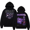 Cartoon Pokémon Gengar Printed Pure Cotton Hoodie for Men/Women Autumn and Winter New Y2K Harajuku Large Size Casual Sweater Top