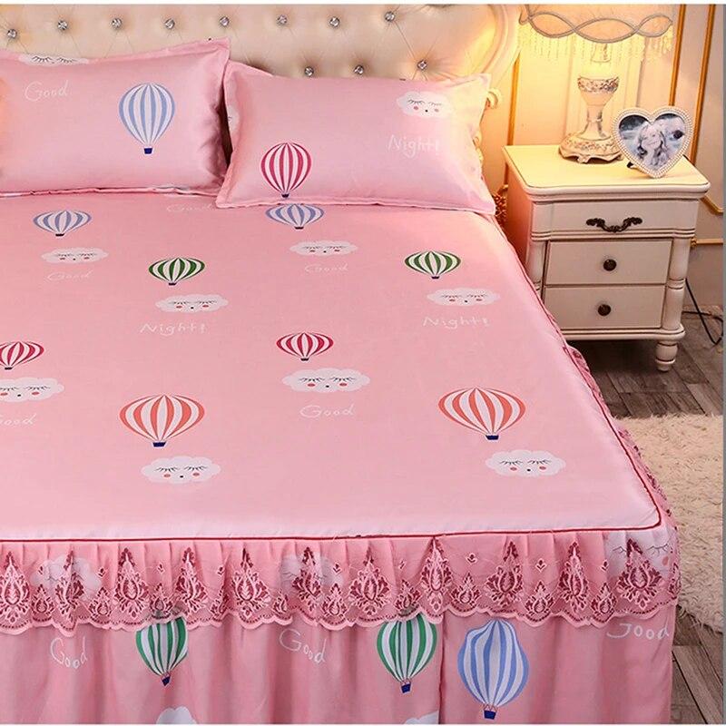 Summer Cool Mat Bed Skirt Princess Style Cute Bed Sheets Embroidered Sheets Fitted Bed Sheet Bedspreads Ice Mat Home Textiles