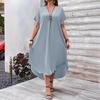 Plus Size Women's Fashion Casual V-neck Dress - In Stock for 2026 Spring/Summer Season